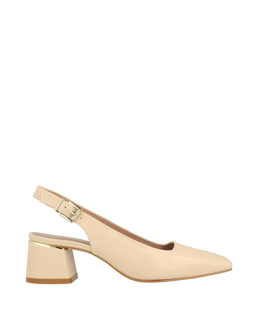 beige leather mid slingbacks Sale - Roberto Botella