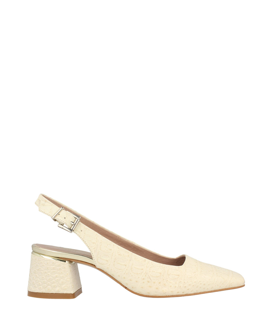 beige leather mid slingbacks Sale - Roberto Botella