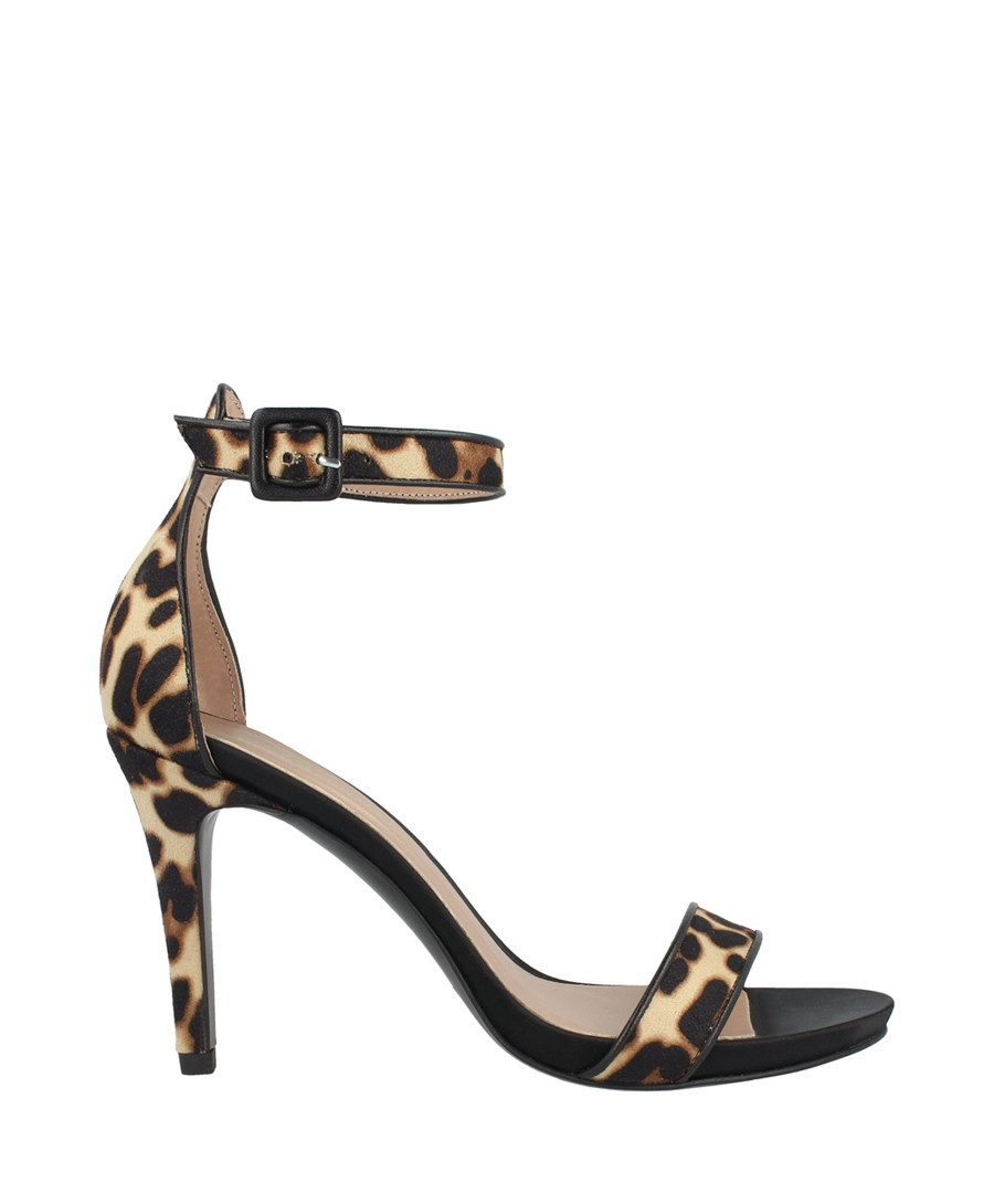 leopard print ankle strap mid heels Sale - roberto botella
