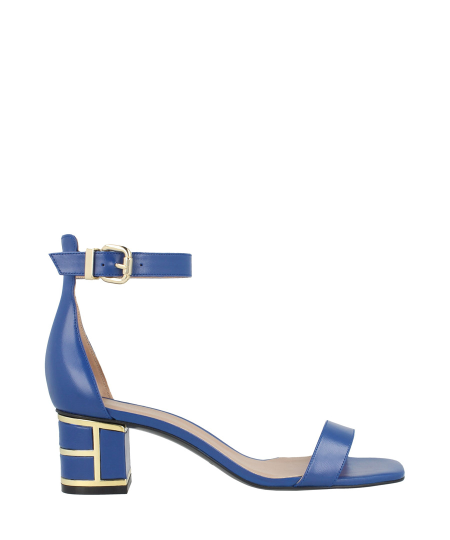 Blue leather mid heel sandals Sale - roberto botella