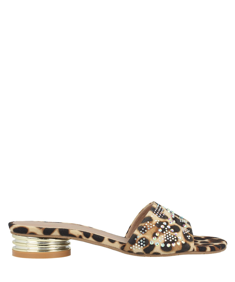 leopard print fabric low mules Sale - roberto botella