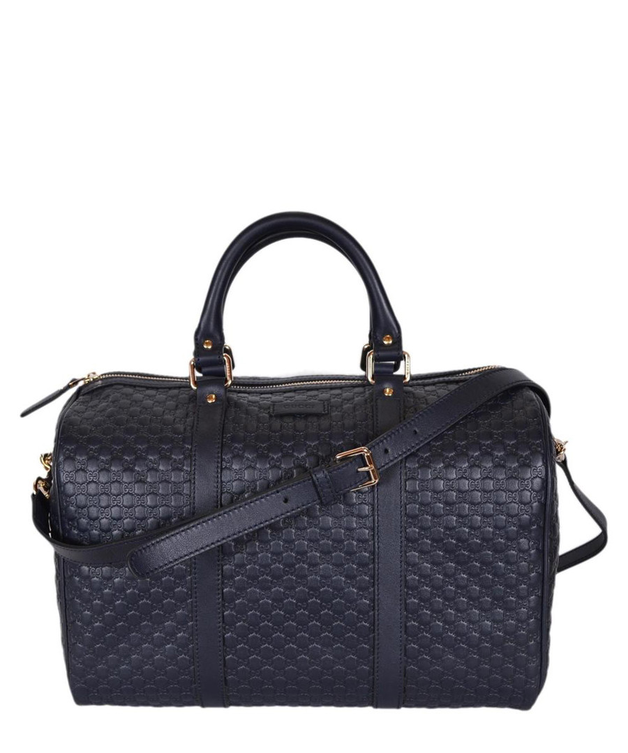 Guccissima navy leather boston grab bag Sale - gucci