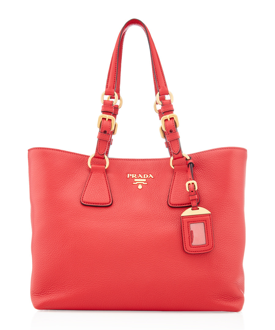 Vitello Phenix red leather tote bag Sale - prada
