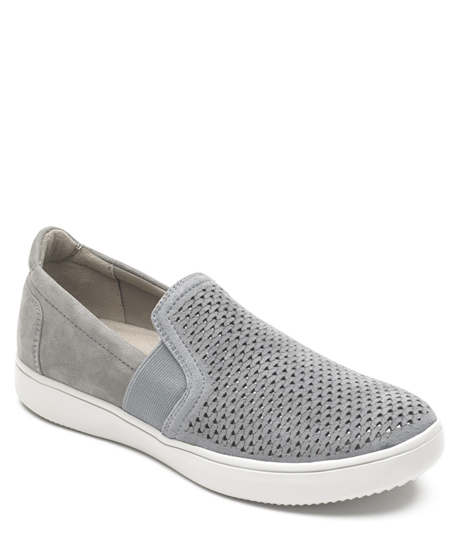 Ariell grey perforated slip-on pumps Sale - rockport