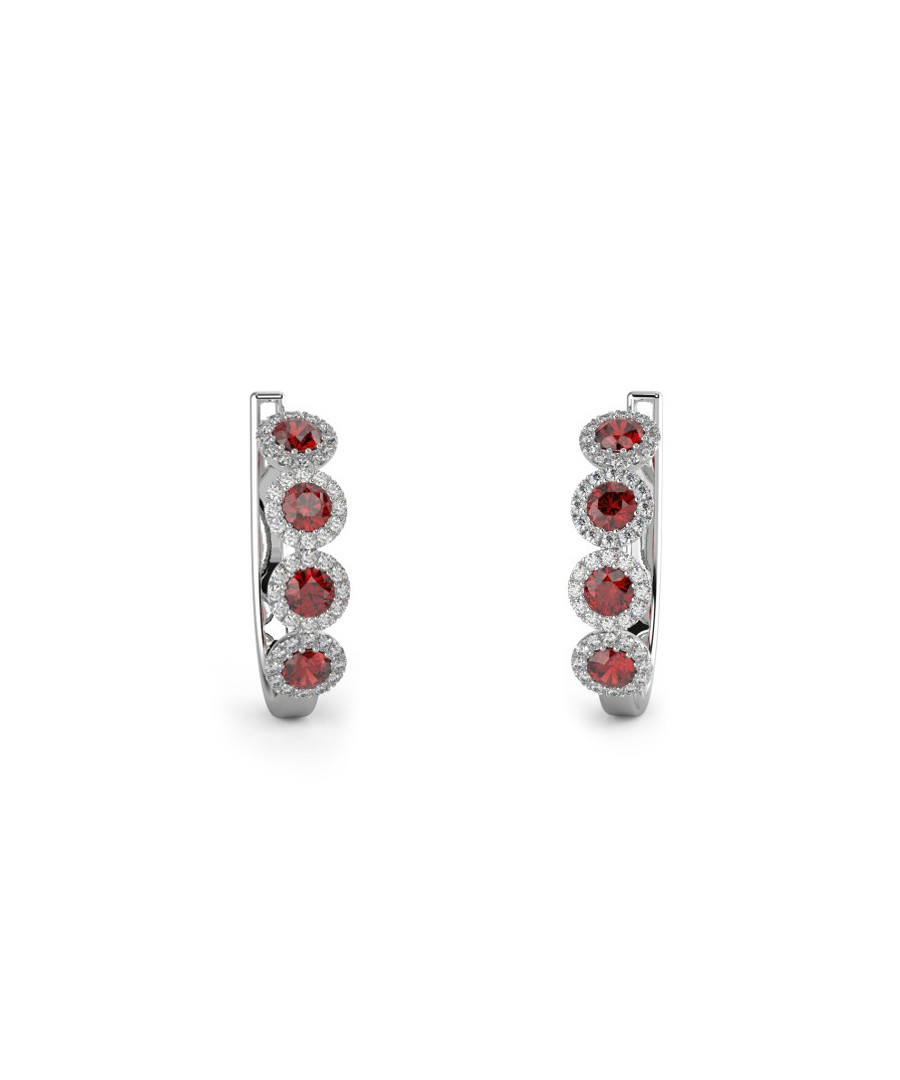 Ruby & white gold hoop earrings Sale - Buy Fine Diamonds