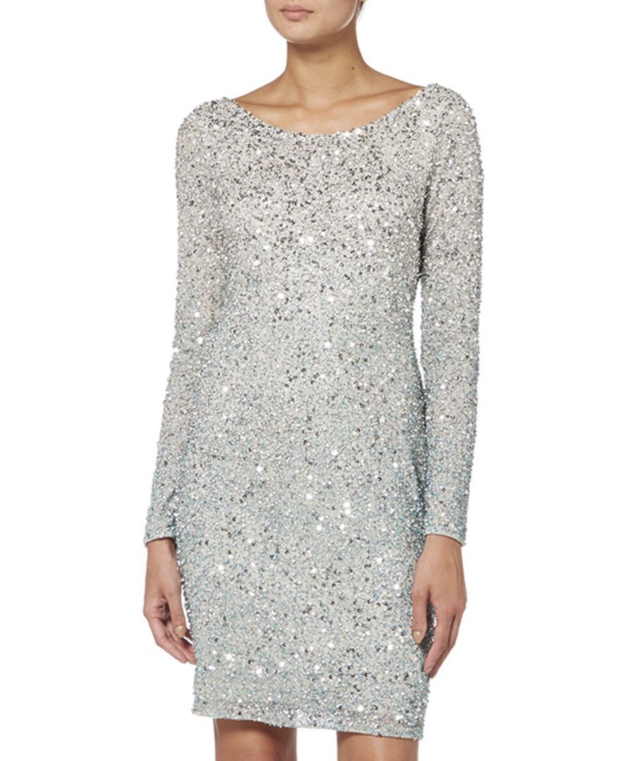 silver-tone sequin round neck dress Sale - raishma