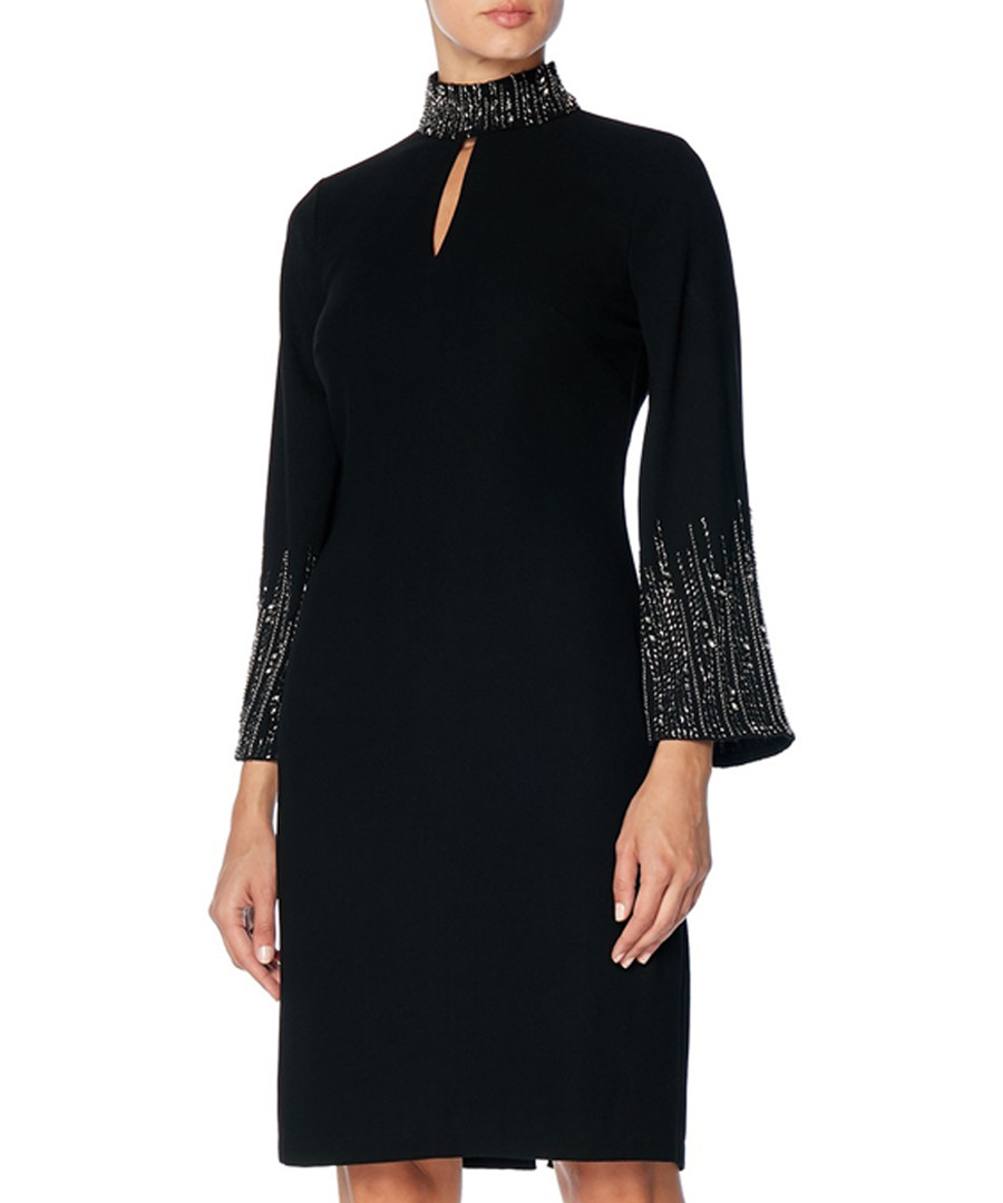 elena black high neck keyhole dress Sale - raishma