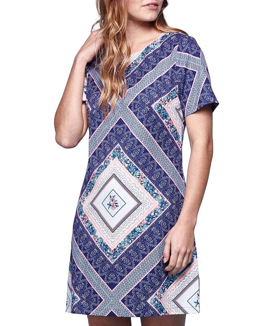 Blue tile print tunic Sale - yumi