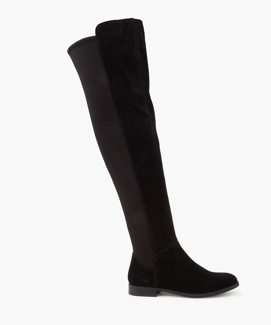 Black suede over-the-knee boots Sale - dune