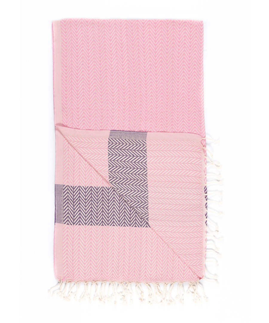 Handloom red chevron pure cotton towel Sale - hamam