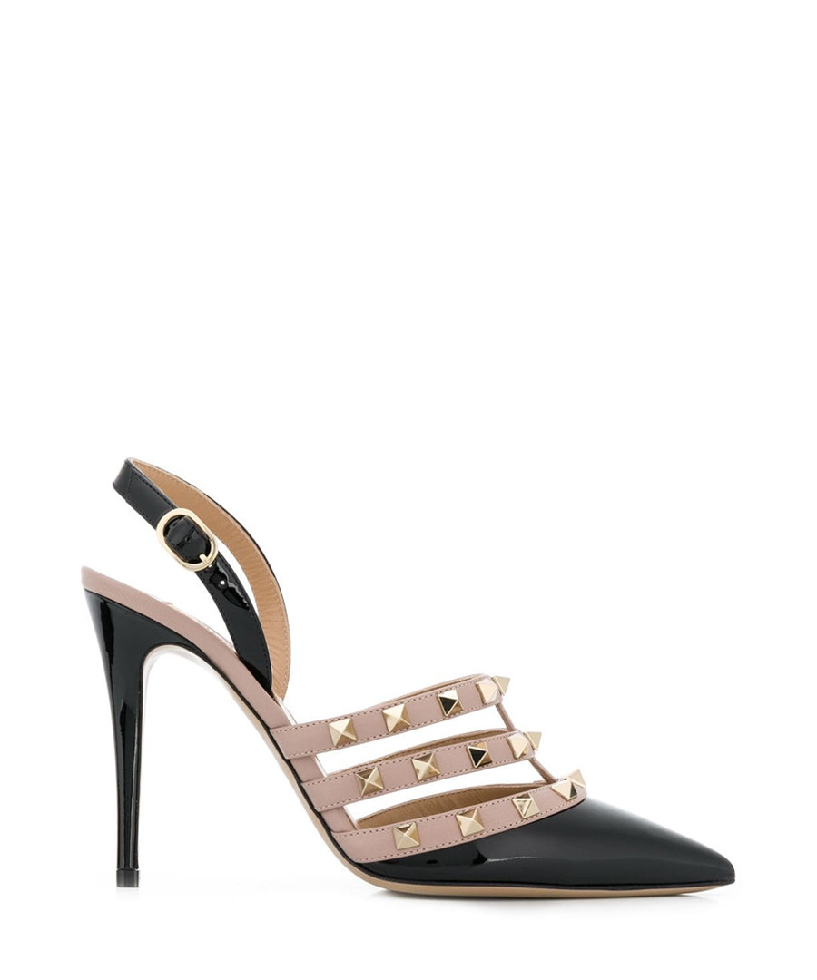 rockstud pink & black leather cage pumps Sale - valentino