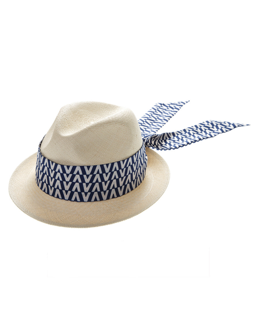 Navy silk scarf trilby hat Sale - valentino garavani