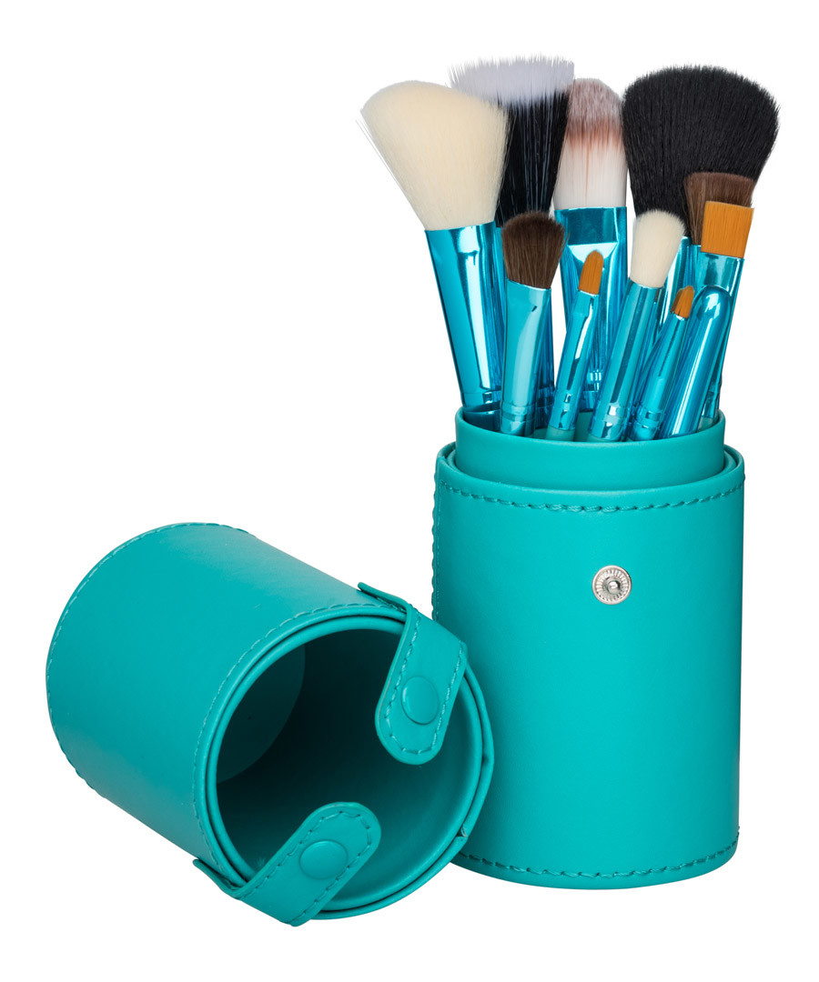 12pc Turquoise professional brush set Sale - zoe ayla