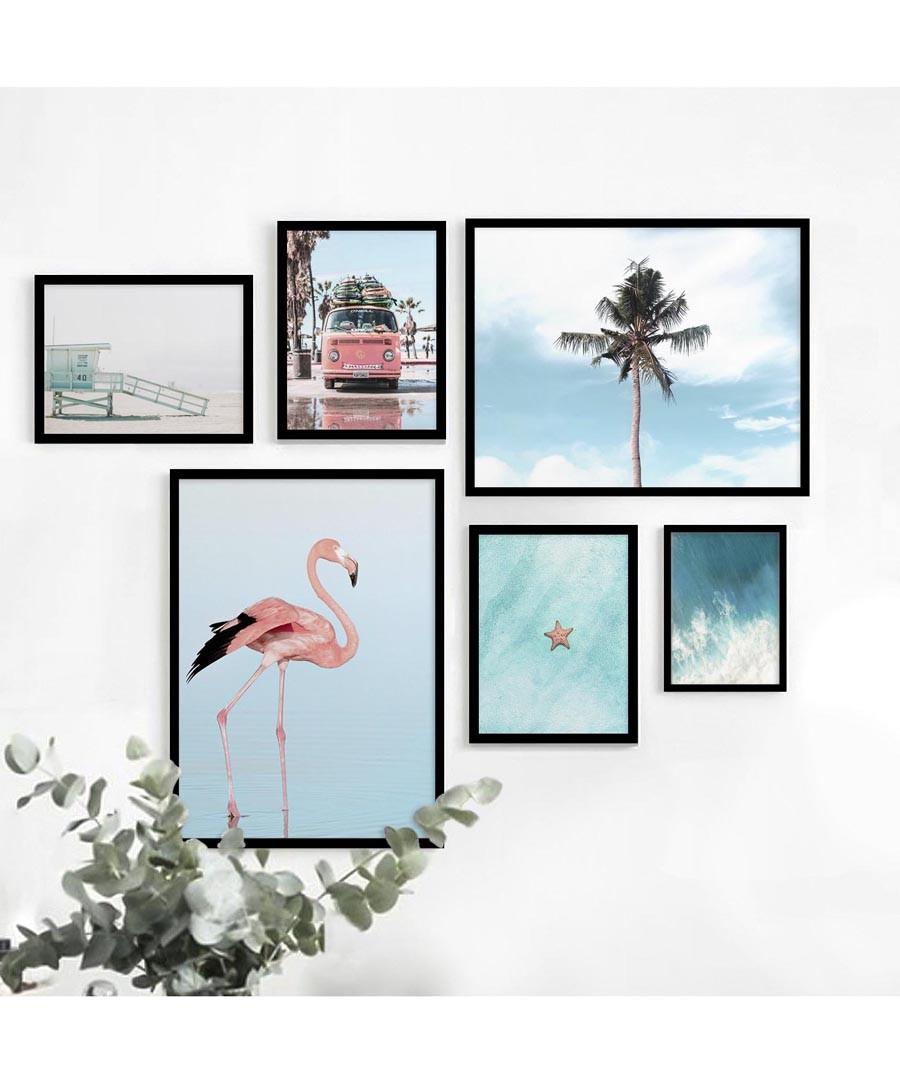 6pc Flamingo wall art set Sale - modacanvas