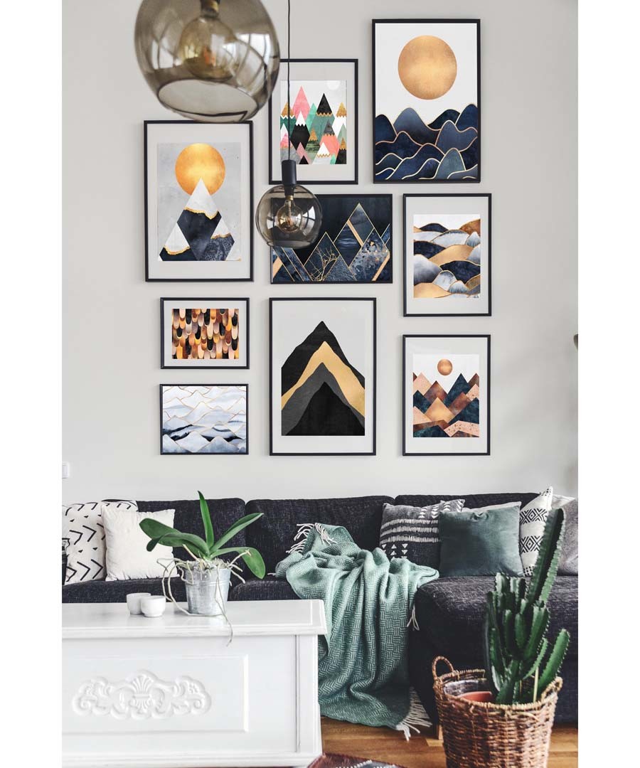 9pc Mountains II wall art set Sale - modacanvas