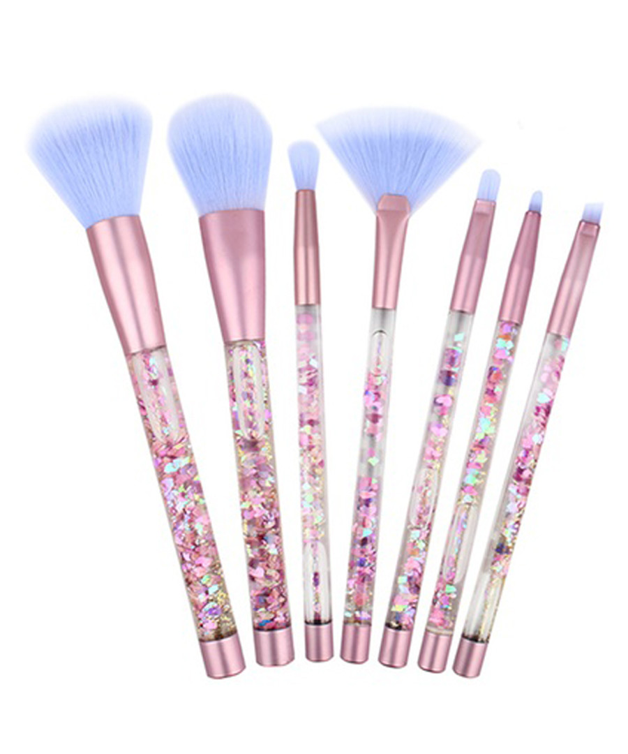 7pc Pink & lilac glitter brush set Sale - rex brown