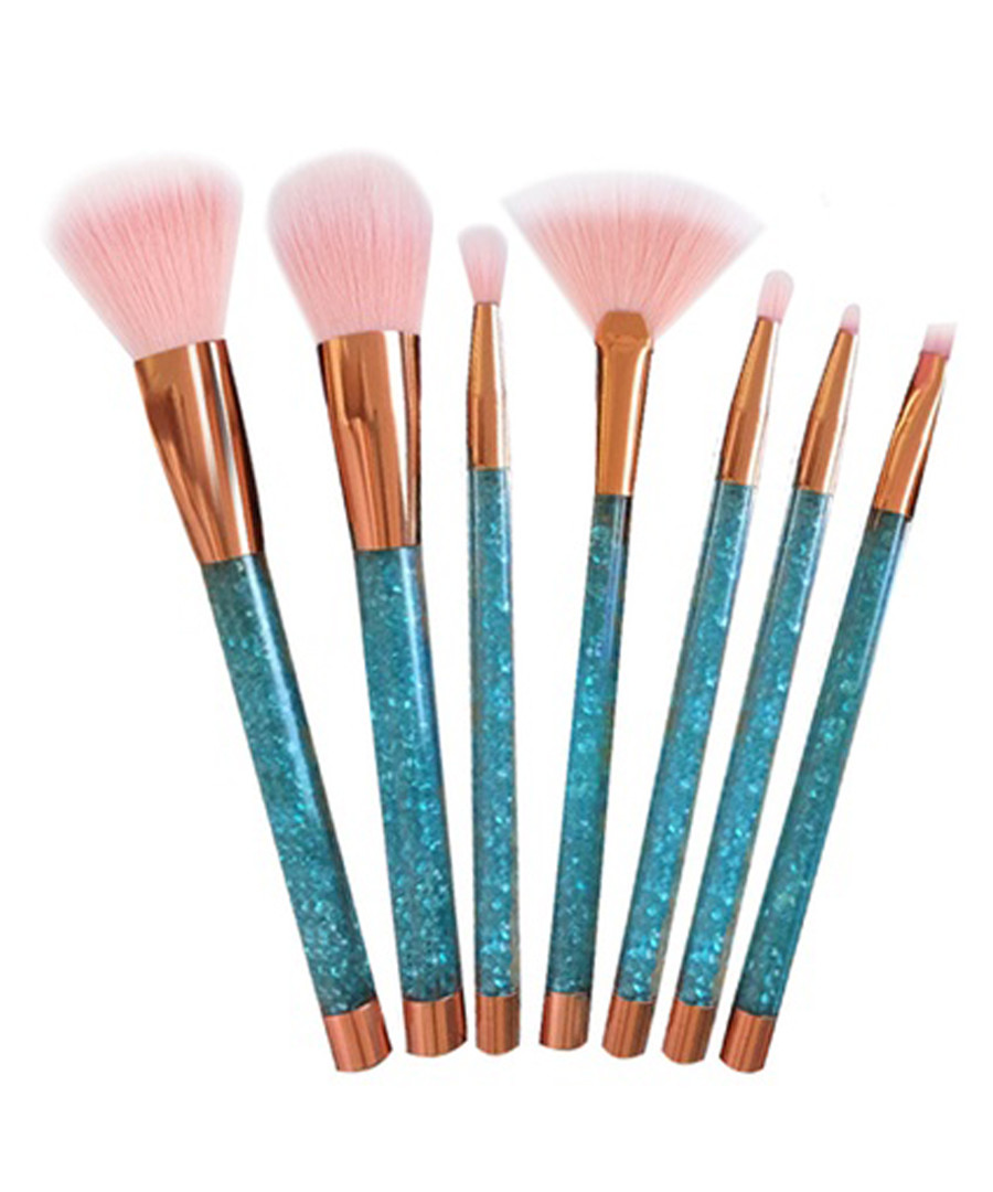 7pc Copper & turquoise glitter brush set Sale - rex brown