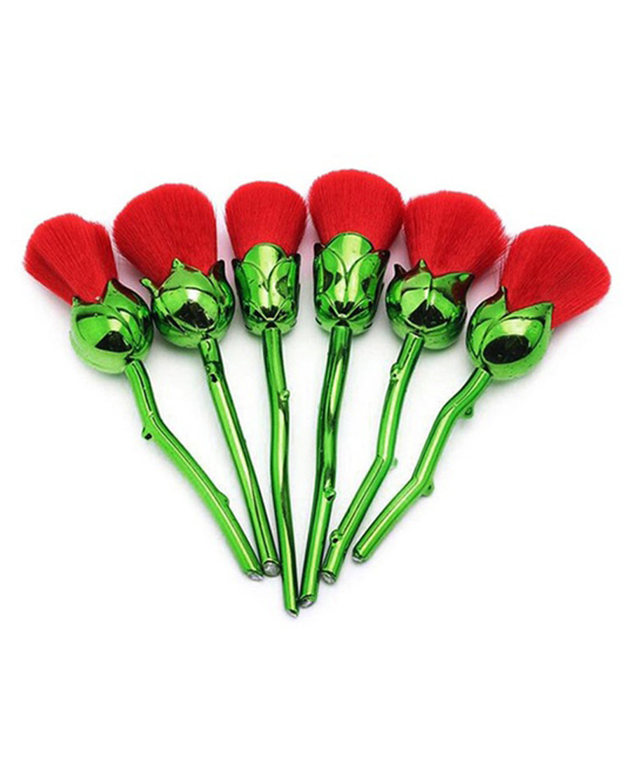 6pc Red & green rose brush set Sale - rex brown