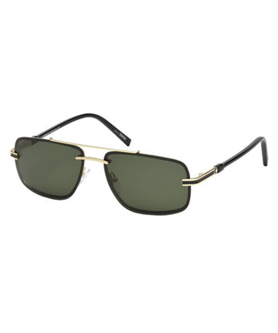black & gold-tone squared sunglasses Sale - montblanc