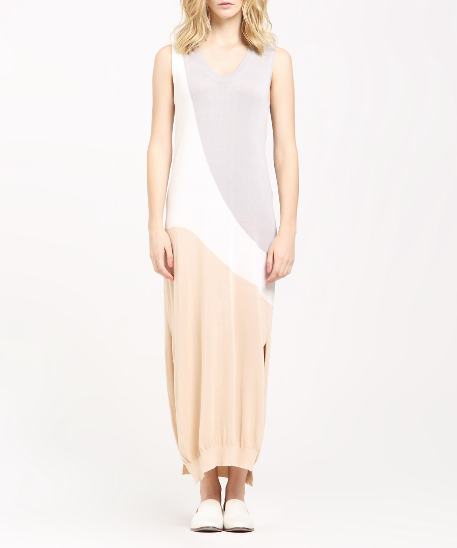 Colour block side-split maxi dress Sale - paisie