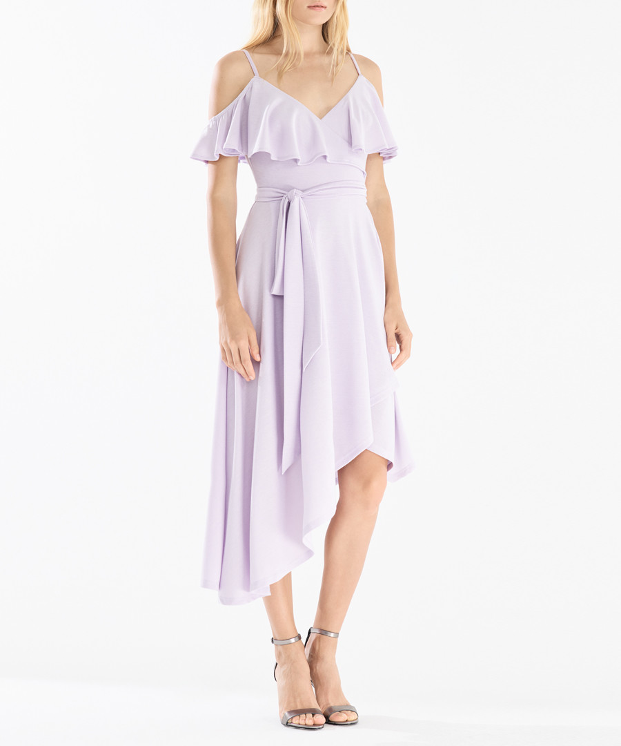 Soft lilac cold-shoulder midi dress Sale - paisie