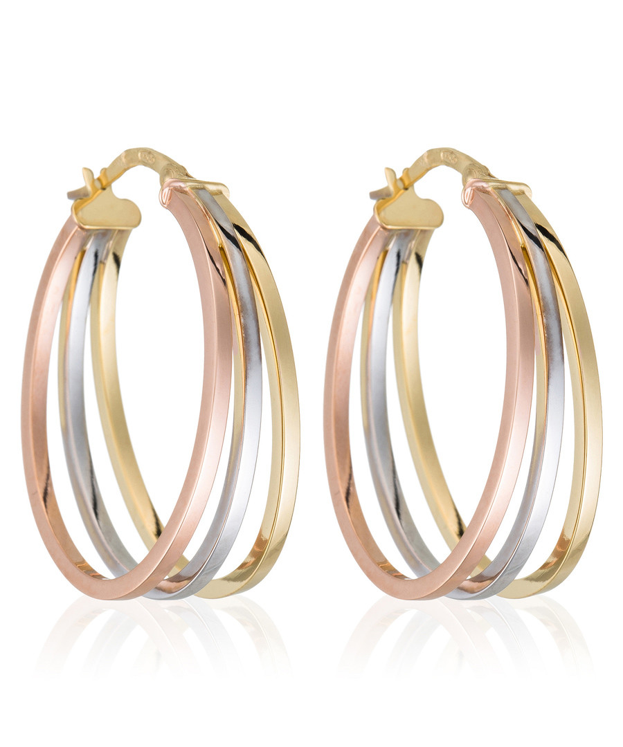 Orion gold-plated tri-hoop earrings Sale - or eclat