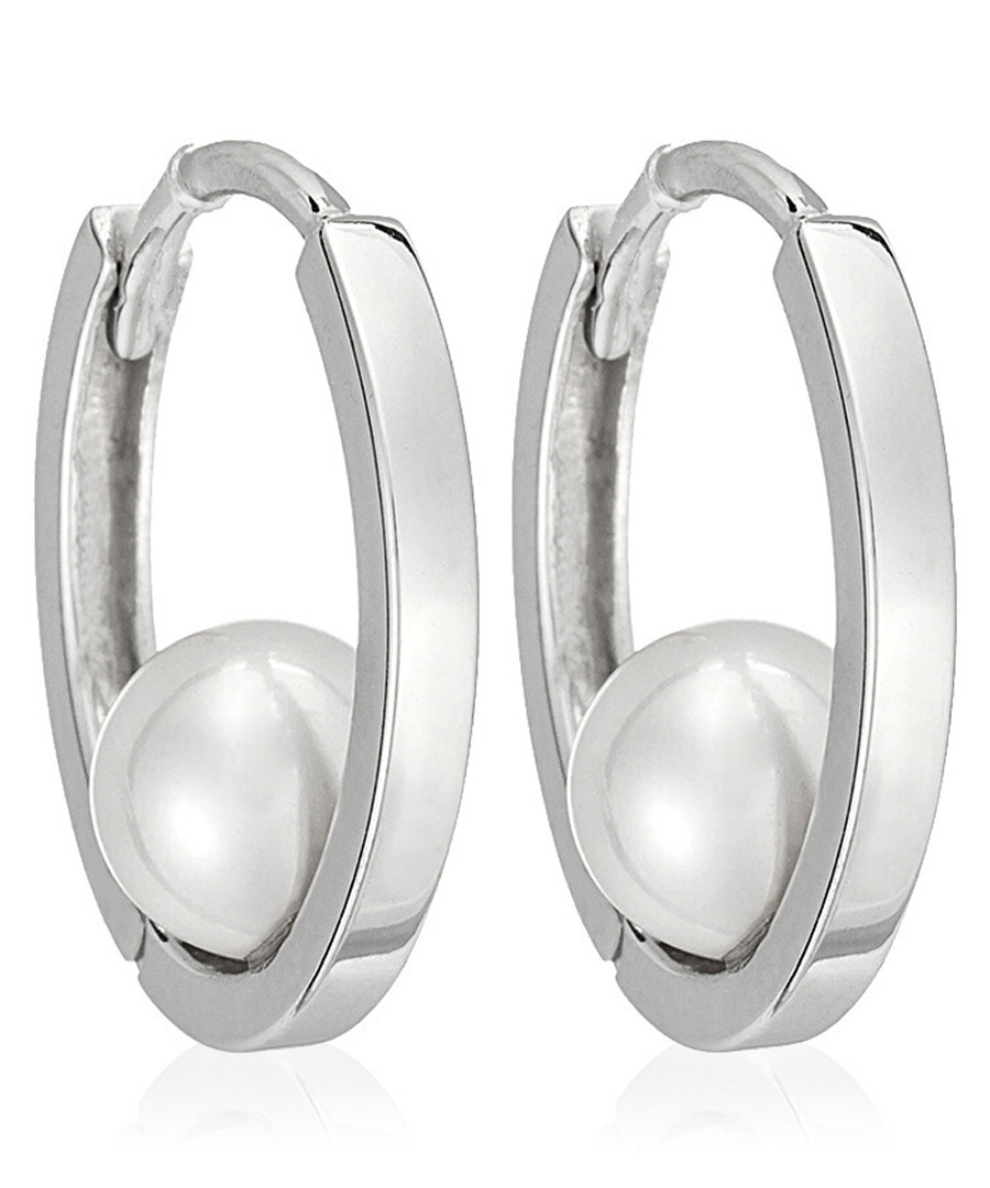 Cerceau white gold-plated hoop earring Sale - or eclat