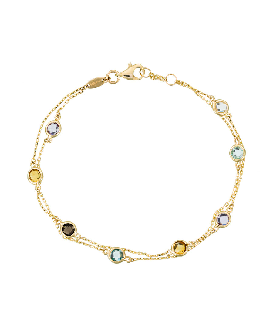 Stone mix gold-plated chain bracelet Sale - or eclat