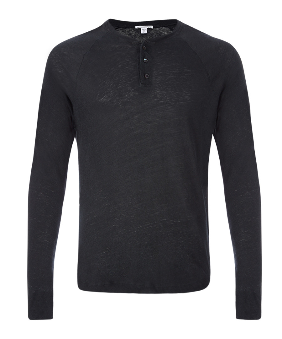 Carbon linen & cotton blend sweatshirt Sale - James Perse