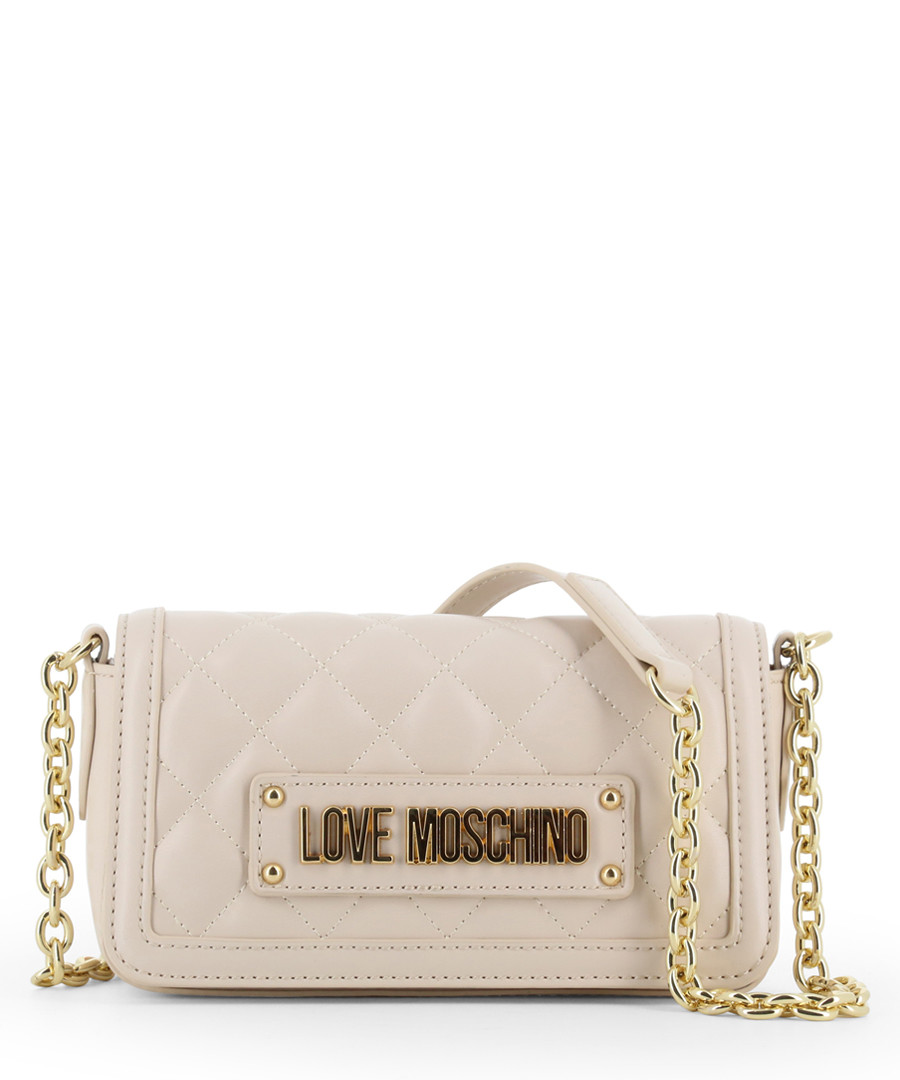 pale pink faux-leather shoulder bag Sale - love moschino