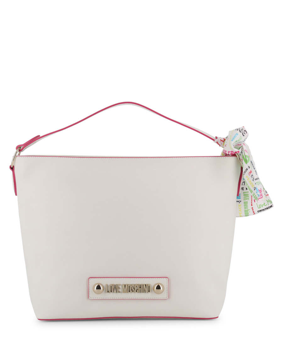 white faux-leather ribbon shoulder bag Sale - love moschino
