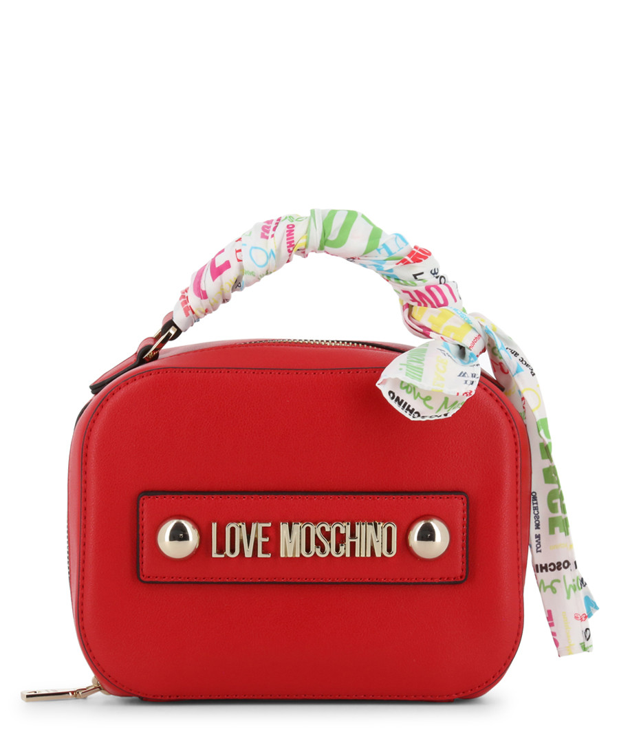 red faux-leather ribbon shoulder bag Sale - love moschino