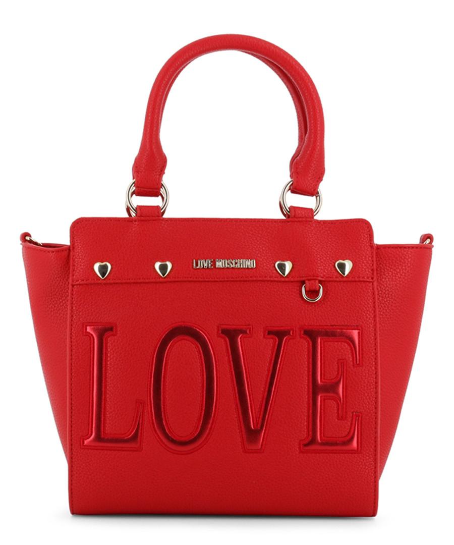 Love red faux-leather tote bag Sale - love moschino