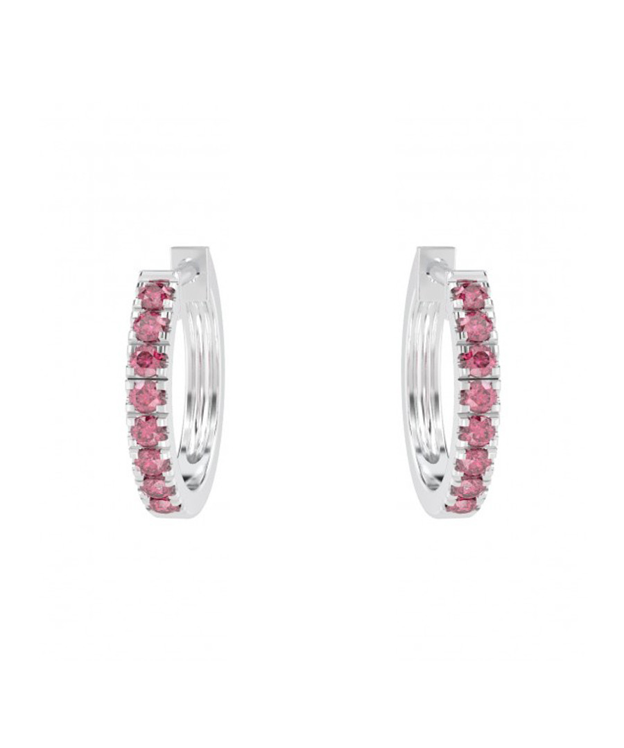Ruby & 9k white gold hoop earrings Sale - Buy Fine Diamonds