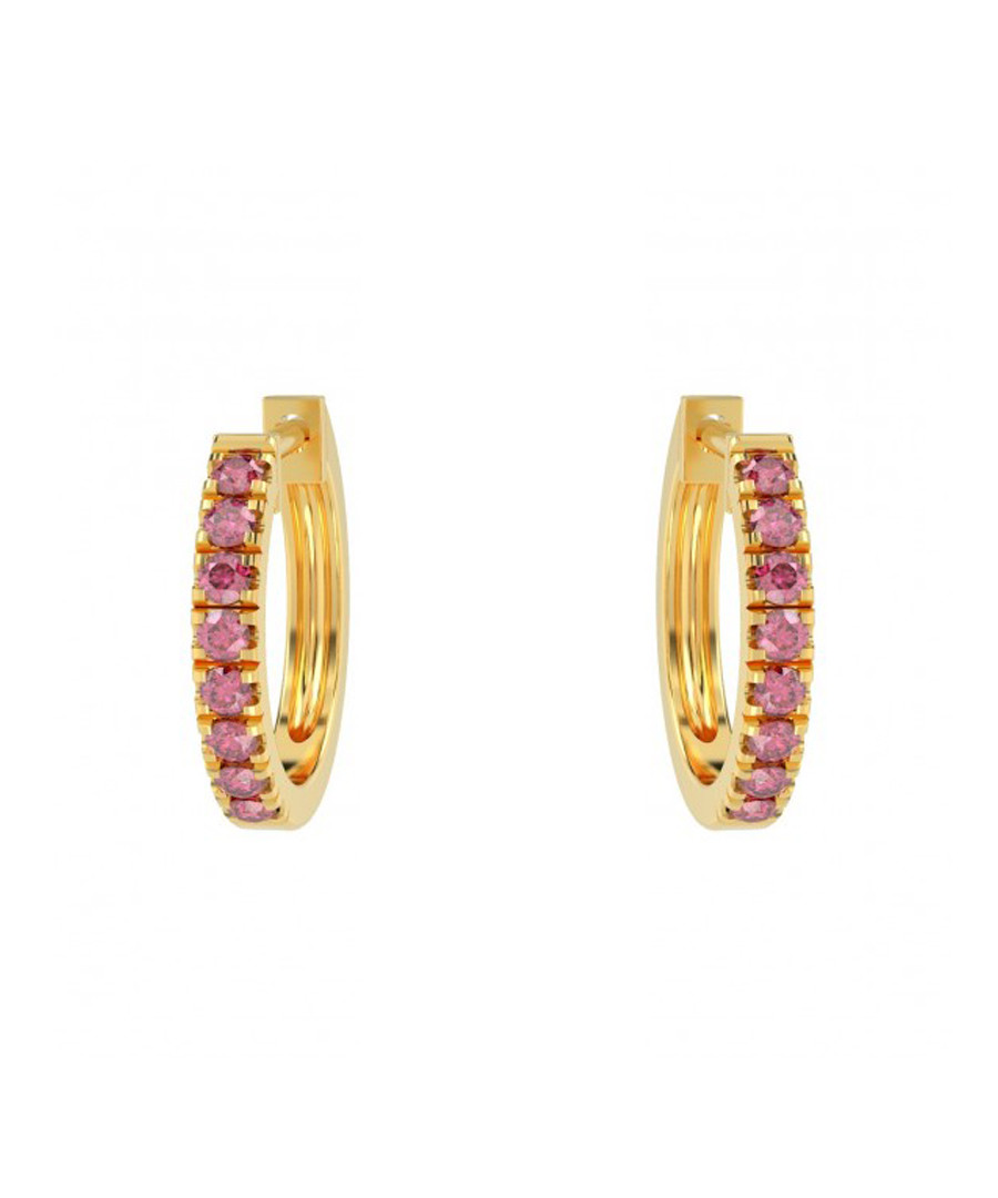 Ruby & 9k yellow gold hoop earrings Sale - Buy Fine Diamonds