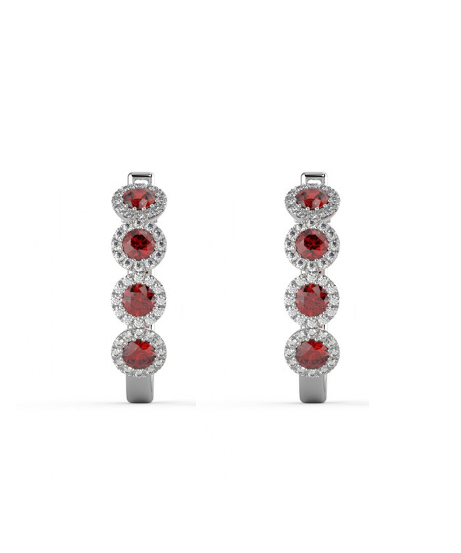 Ruby & diamond halo hoop earrings Sale - Buy Fine Diamonds