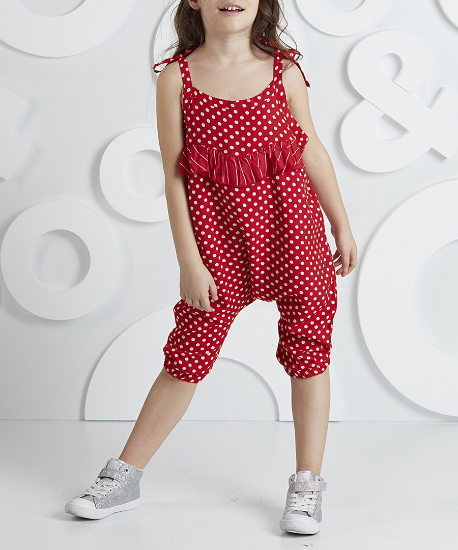 Dotted Red frill Jumpsuit Sale - ollie&olla