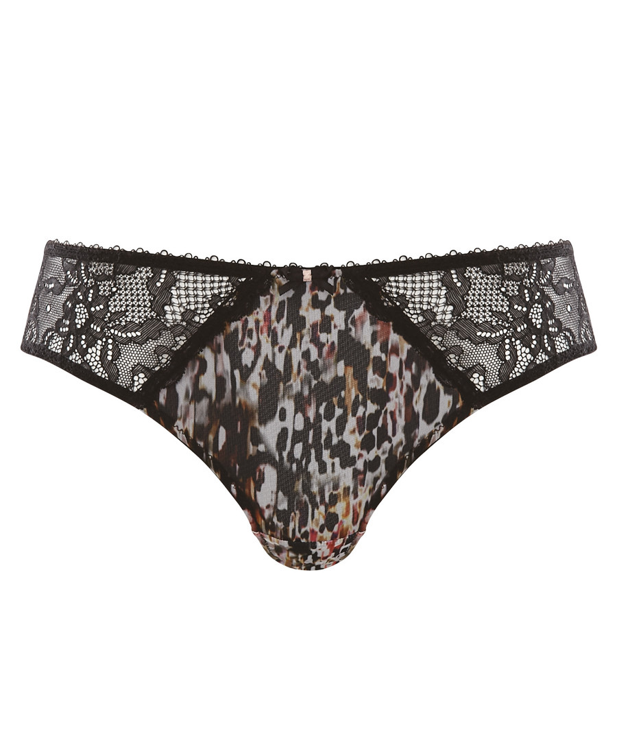 Jasmine black print Brazilian briefs Sale - Panache