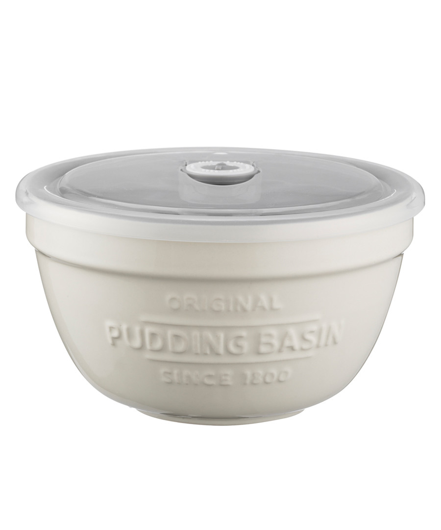 White ceramic pudding basin & lid 0.9L Sale - mason cash