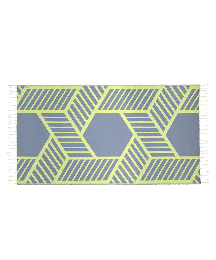 Comporta blue & green pure cotton towel Sale - futah beach towels