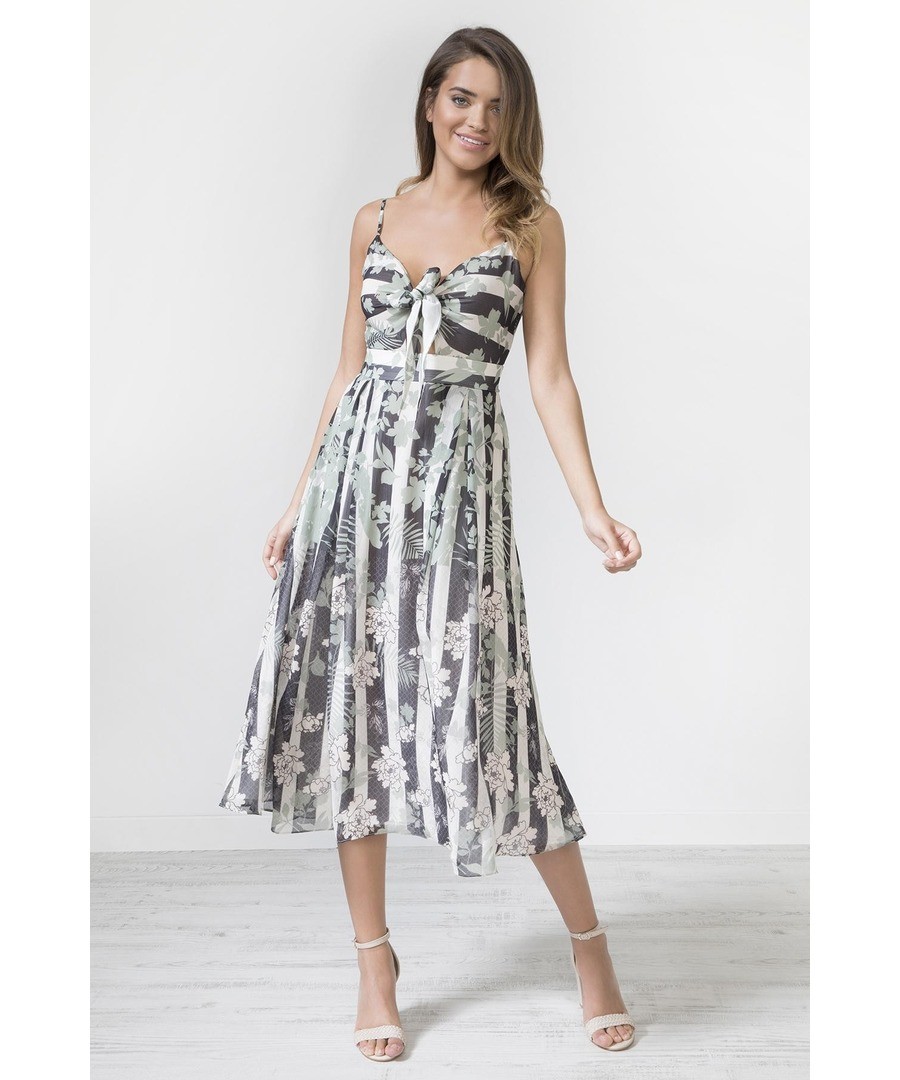 Tie Front Strap Print Dress Sale - Urban Touch
