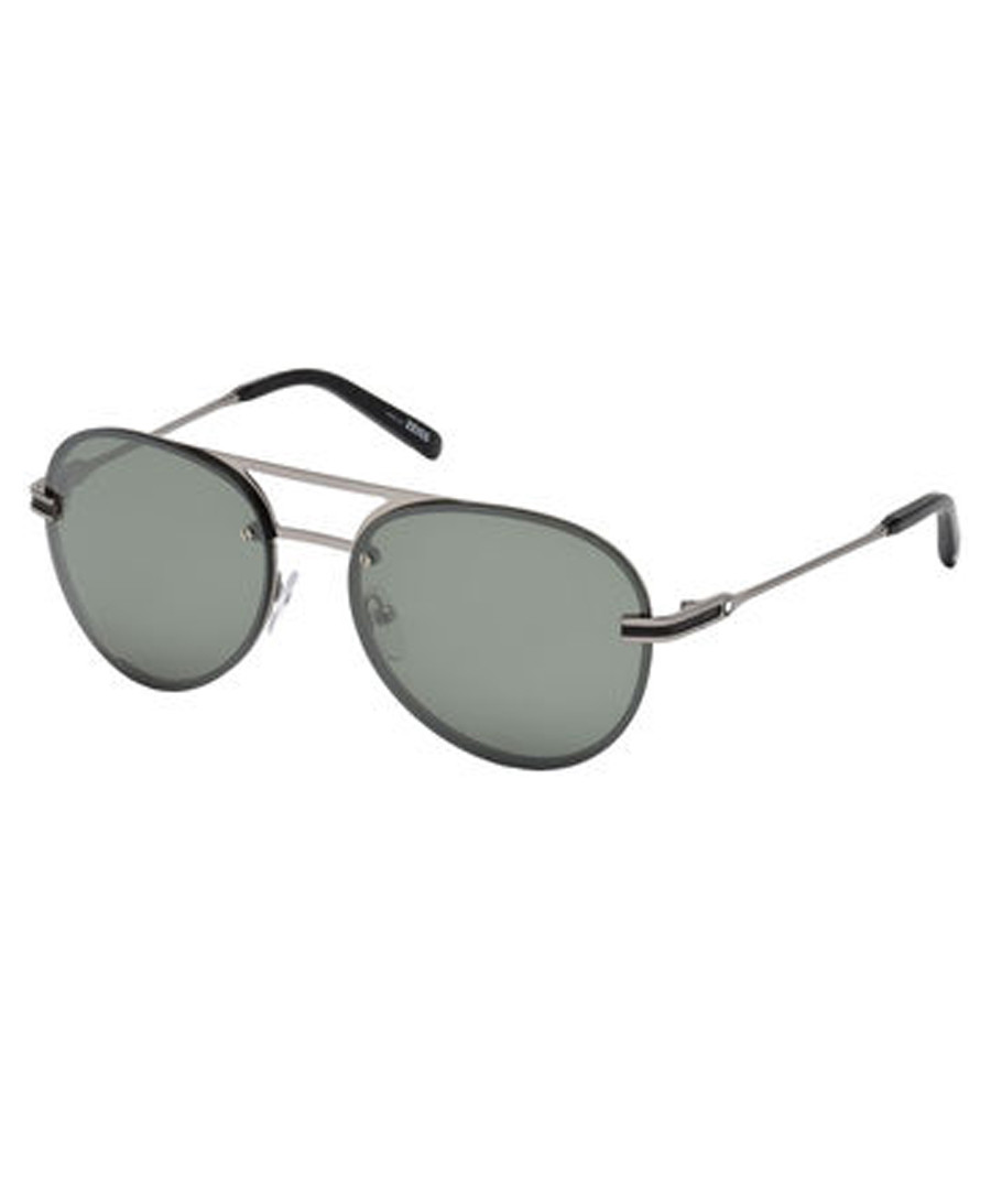 Silver-tone & green lens sunglasses Sale - montblanc