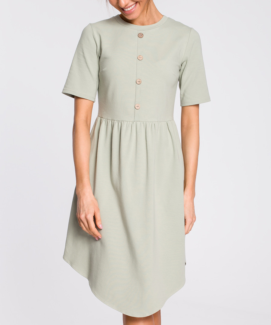 Pistachio button-down mini dress Sale - made of emotion