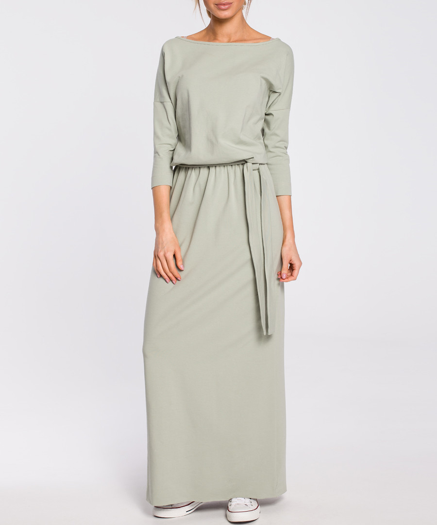 Pistachio off-the-shoulder maxi dress Sale - made of emotion