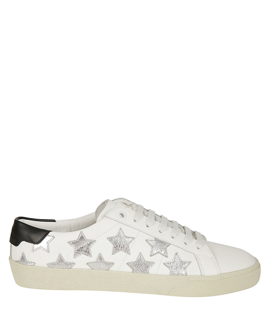 Optic white & silver star sneakers Sale - saint laurent