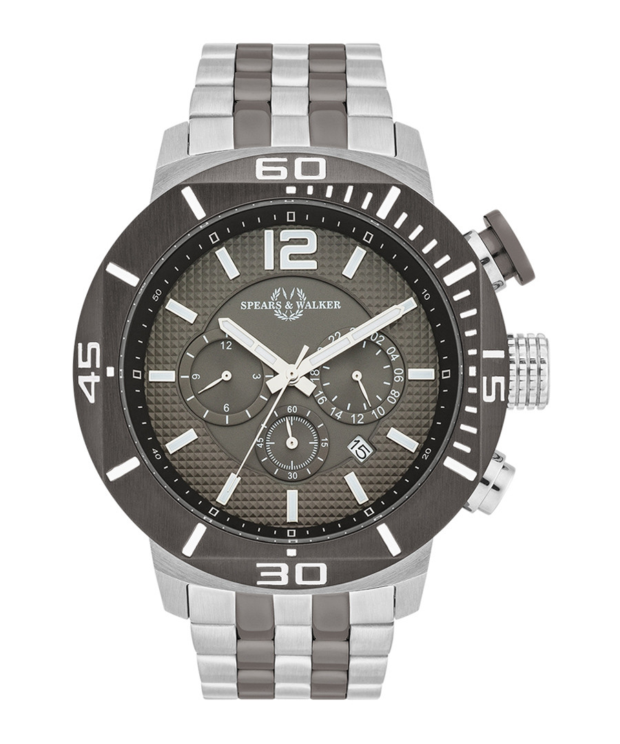 Pugnator silver-tone & grey steel watch Sale - spears & walker