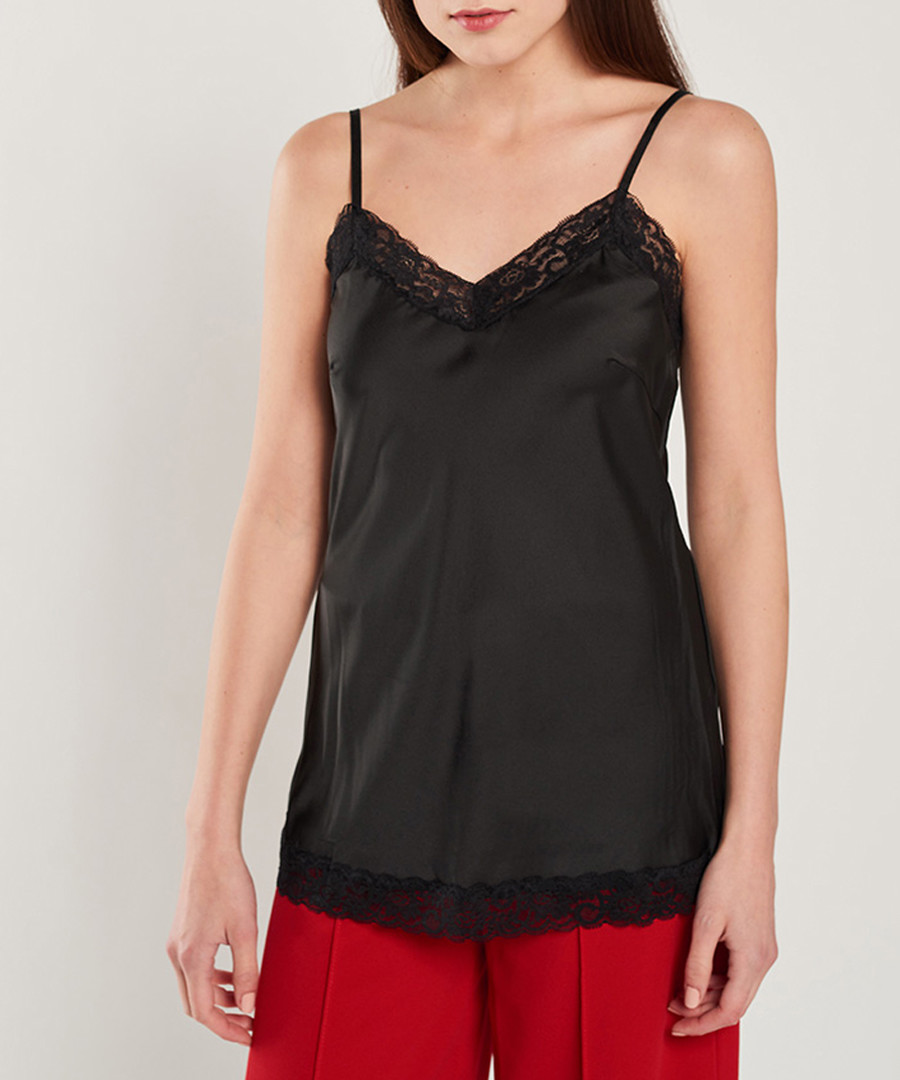 Black satin cami top Sale - dioxide