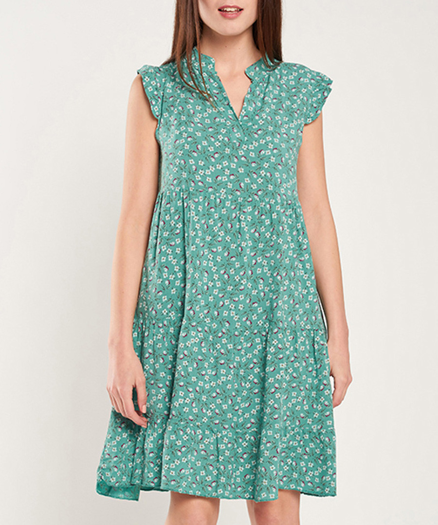 Emerald print cap sleeve mini dress Sale - dioxide