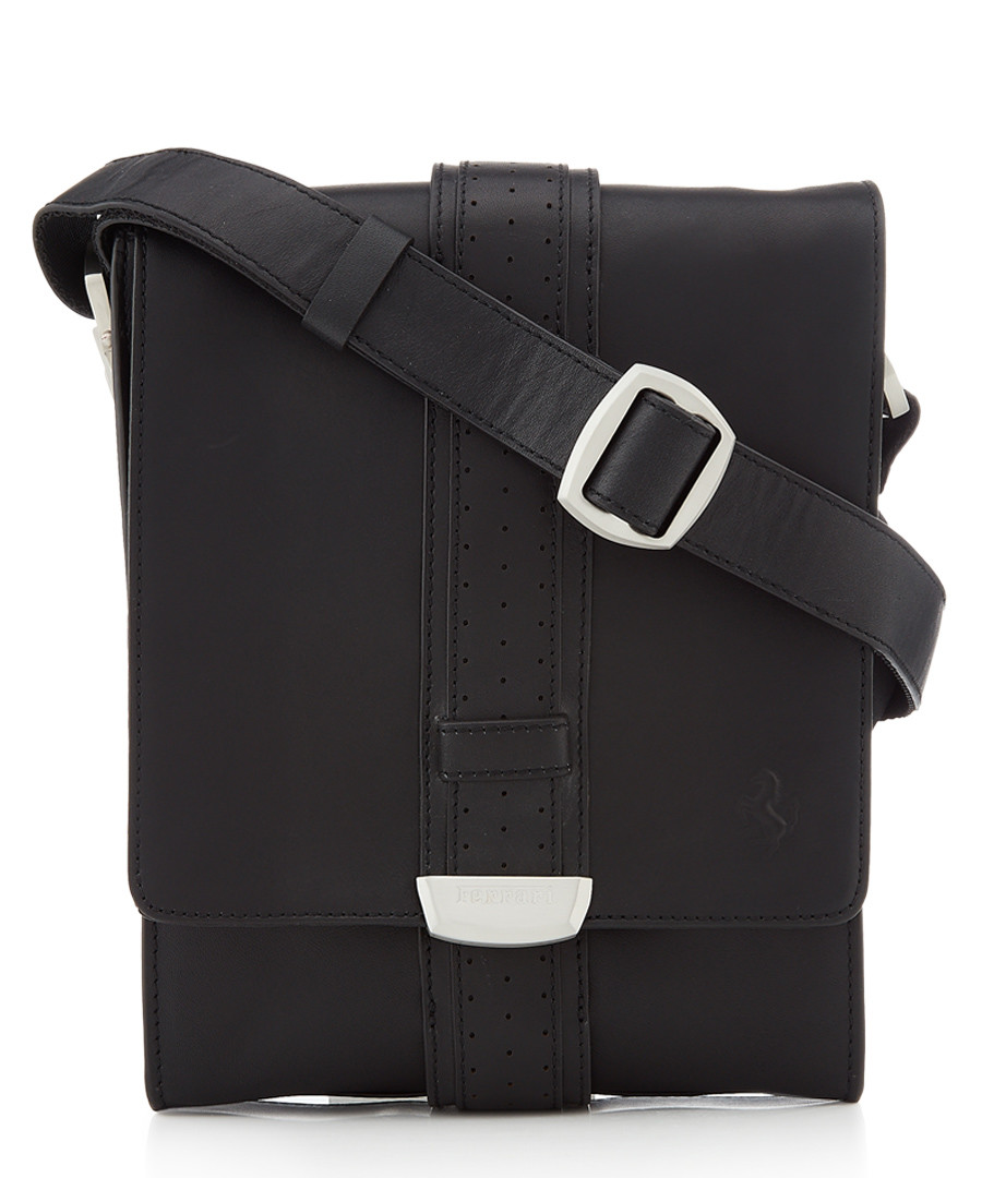 black leather tablet crossbody bag Sale - ferrari