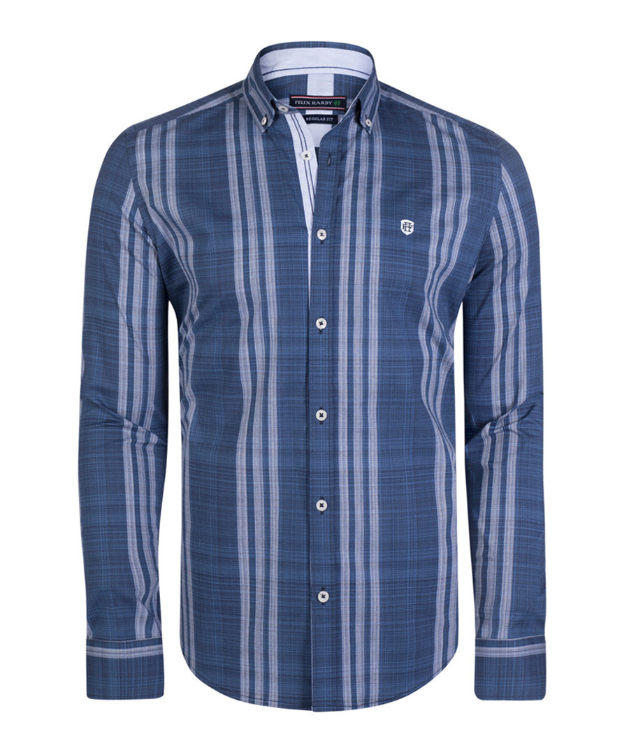 Blue stripe pure cotton shirt Sale - felix hardy